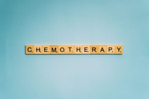 Chemotherapy written in letter tiles