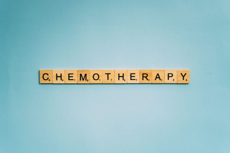 Chemotherapy written in letter tiles
